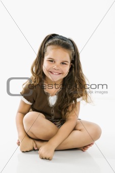 Little smiling hispanic girl.