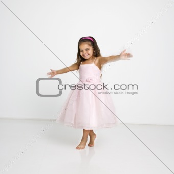 Little girl twirling