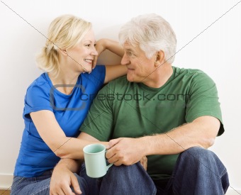 Man and woman relaxing together.