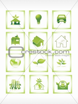 ecology icon set on white background