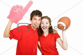 Teen Couple - Football Fans