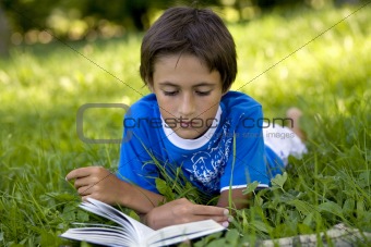 The child reads