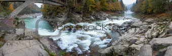 Mountain river waterfall