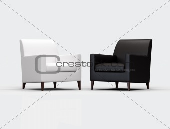 Black and white armchair 