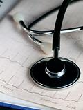 Medical record and stethoscope