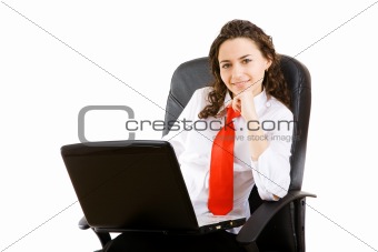businesswoman in armchair