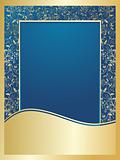 blue and golden floral wallpaper