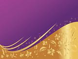 purple and golden floral wallpaper
