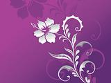 purple background with floral