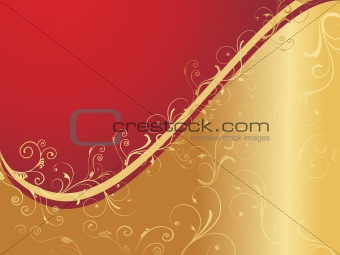red and golden floral wallpaper