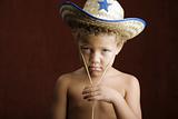 Little Boy in a Sheriff Hat
