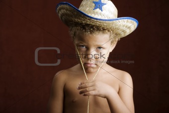 Little Boy in a Sheriff Hat