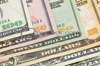 US dollar bills closeup