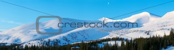 Winter morning mountain panorama