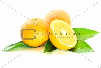 two oranges and half
