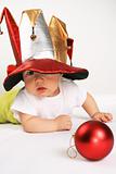 Small boy in the hat of jester