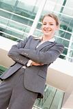Businesswoman standing outdoors smiling