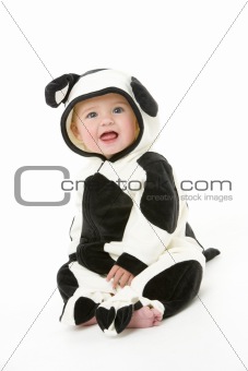 Baby in cow costume