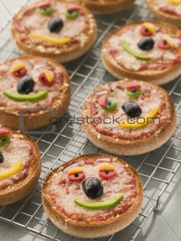 Smiley Faced Pizza Muffins