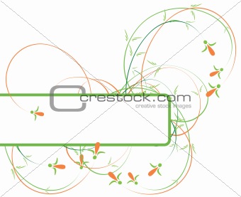 text space with floral illustration