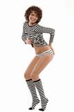 woman in stripy clothes