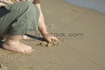 child girl on the beach