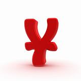 Red yen symbol