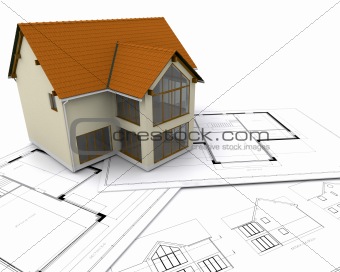House on blueprints