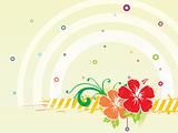 hibiscus flower and bubbles, wallpaper