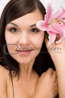 woman with flower