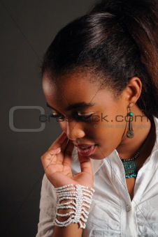Pensive african girl