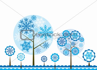 Tree winter background, vector