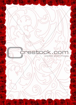 Paper with roses decoration.