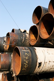 steel pipes closeup