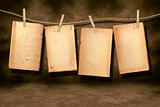 Distressed Worn Book Pages Hanging