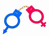 Symbols in the form of handcuffs.