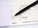 cheque book and pen