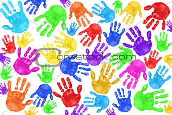 Handpainted Handprints of Kids