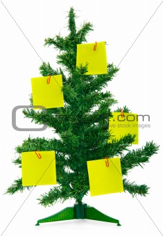 Christmas fur-tree with notes