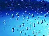 Water Drops on Blue Chrome Surface