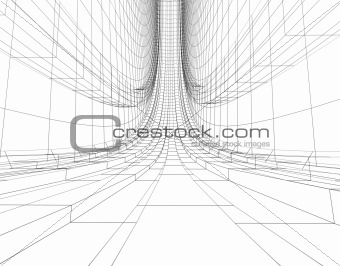 abstract wireframe construction