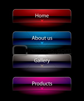 Website black vista style buttons set template