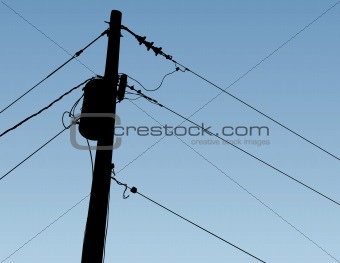 Pole and Wires Silhouette