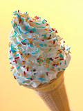 Whipped Ice Cream Cone with Candy Sprinkles