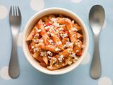 Penne Pasta Tomato Sauce and Grated Cheese