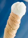 Vanilla Ice Cream Scoop in a Wafer Cone