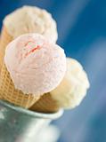 Trio Of Ice Creams in Wafer Cones