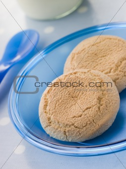 Two Malted Rusks in a Bowl