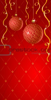 Vector greeting card with Christmas decorations