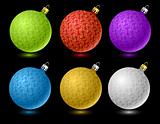 Set of vector colored Christmas balls